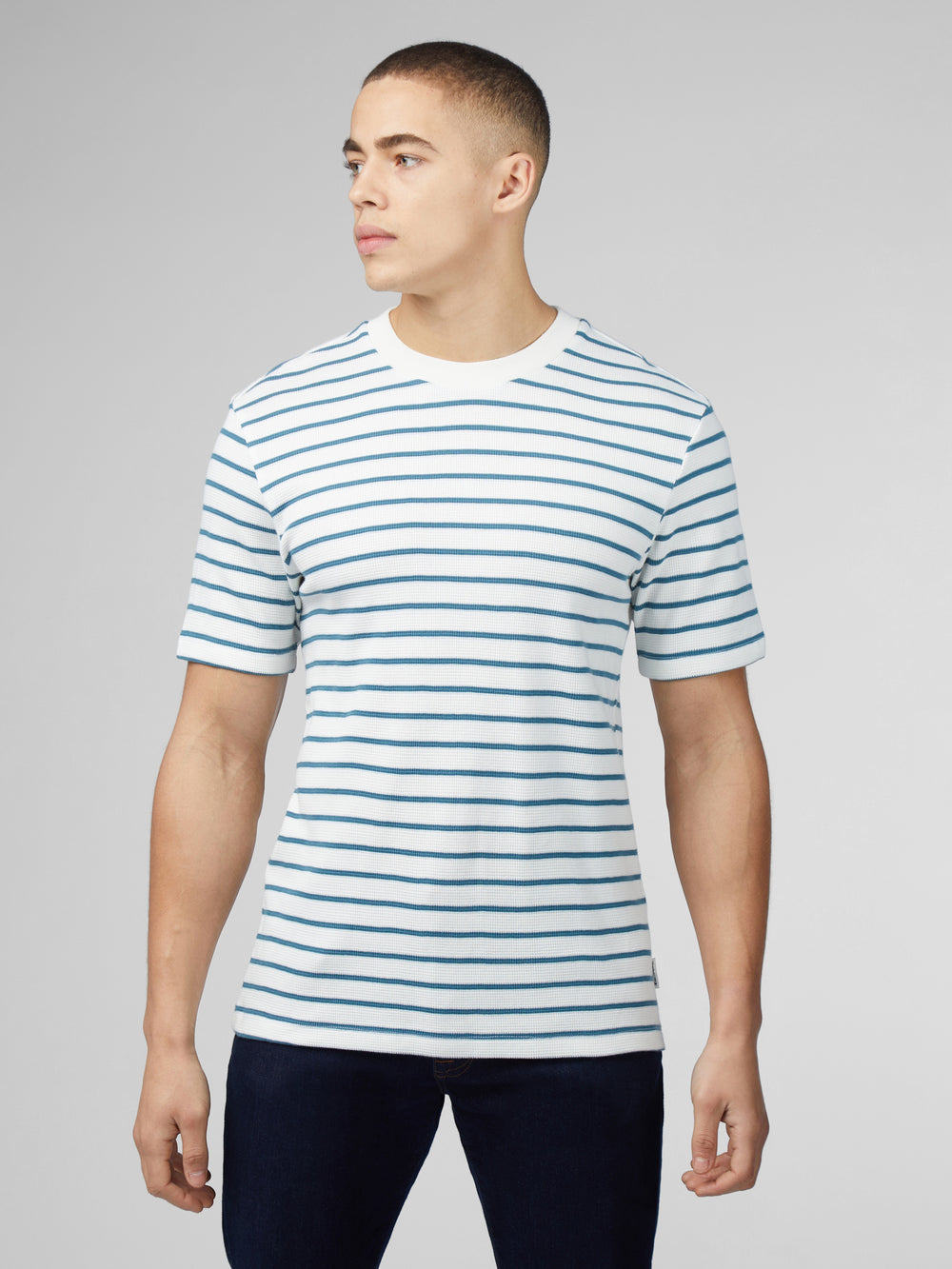 T-Shirt Ben Sherman Signature Waffle Stripe Blanche | EIH-67072958